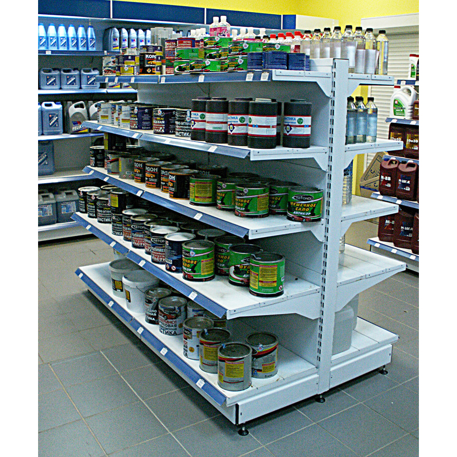 Стеллаж торговый островной СК065 Русь 650x500x2200 5 полок